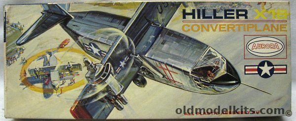 Aurora 1/70 Hiller X-18 Convertiplane, 146-98 plastic model kit